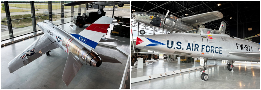 De F-100 Super Sabre in het Nationaal Militair Museum.