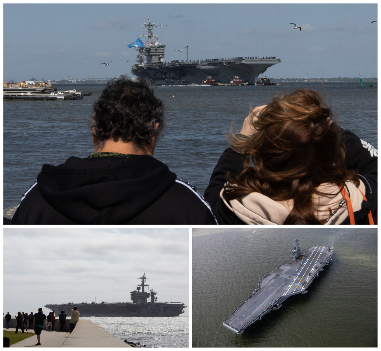 Различни гледки от различни ъгли на USS George Washington.