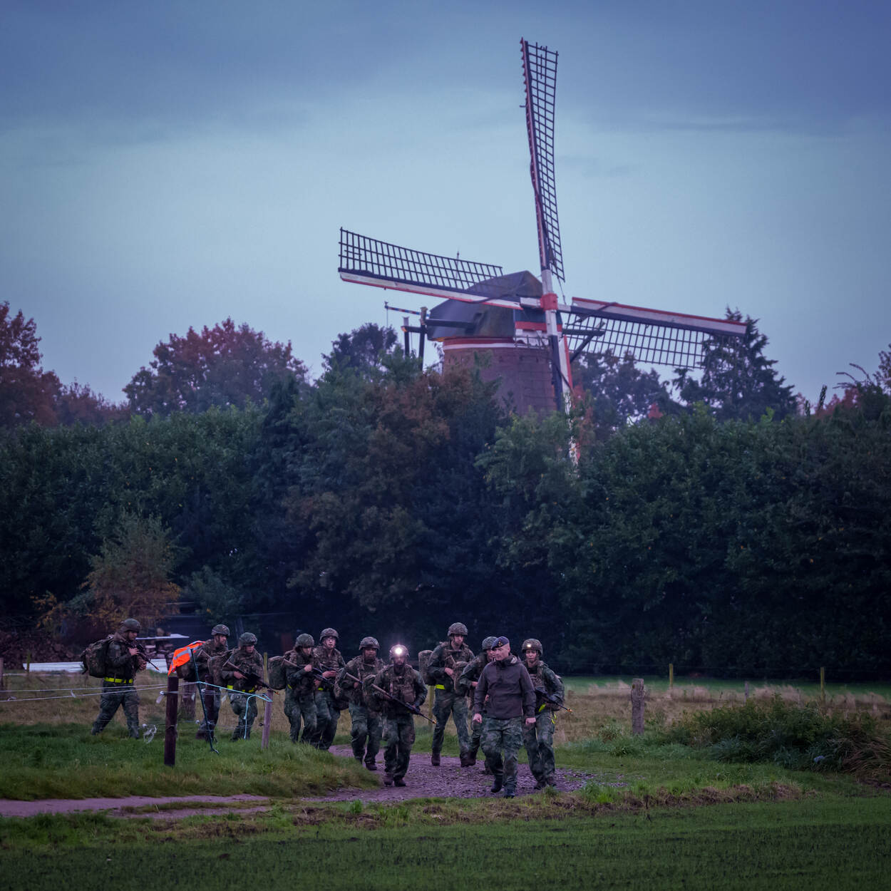 Reservisten op oefening.