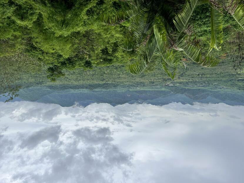 Overzichtsfoto van het tropisch regenwoud in de Kwae Noi vallei, met op de achtergrond een lange bergketen.