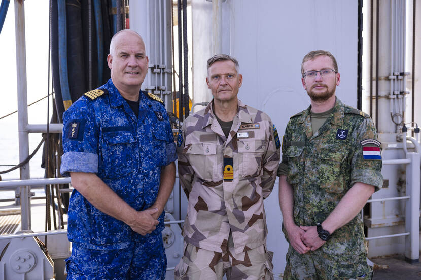 De drie militairen uit dit verhaal naast elkaar: Marcel, Martin en Marc.