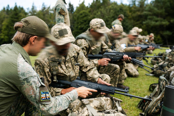 Oekraïense soldaten in opleiding.