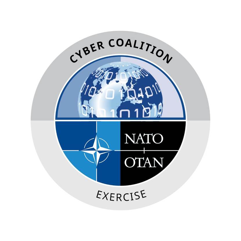 Logo met daarop de woorden NATO Cyber Coalition Exercise.