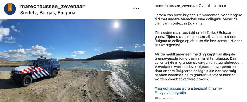 Instagrambericht over de Koninklijke Marechausee.