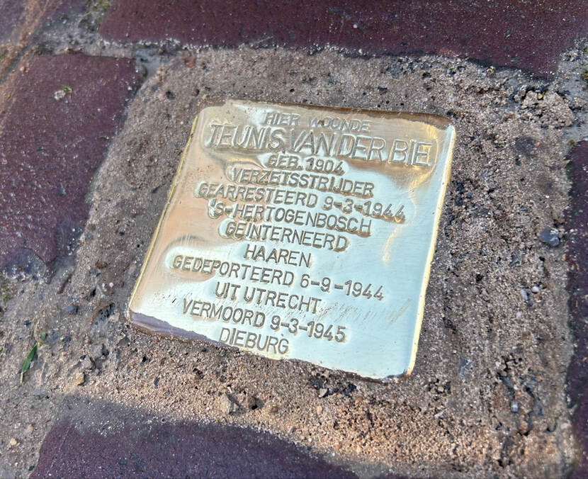 Stolpersteine voor opperwachtmeester Teunis van der Bie