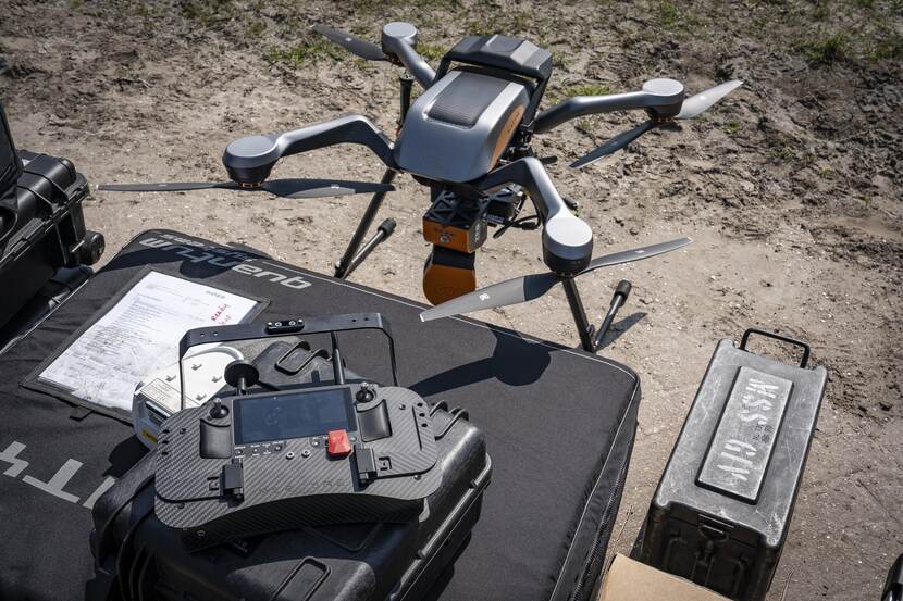 Een dronesysteem dat het landschap vanaf hoogte in kaart kan brengen.