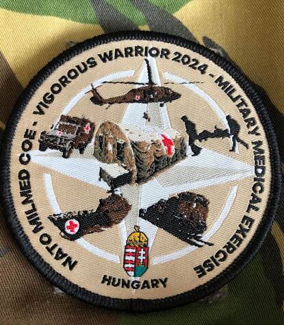 De badge van de oefening Vigorous Warrior 2024.