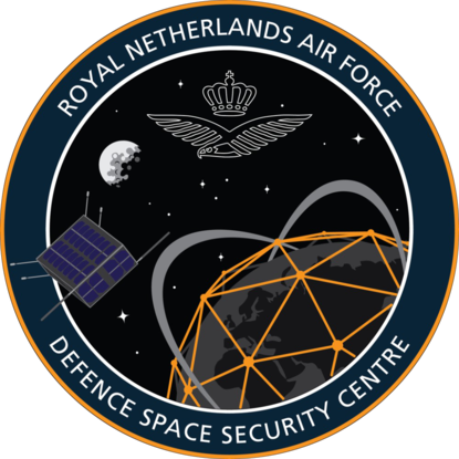 De badge van het Defensie Space Security Centre.